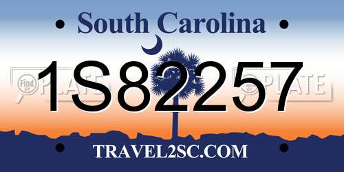 1S82257 South Carolina License Plate