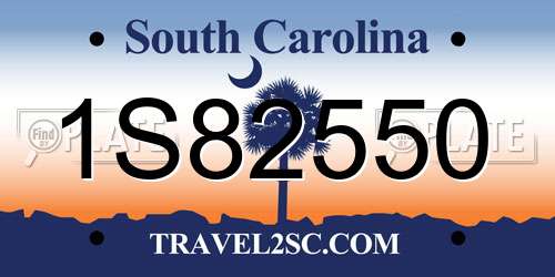 1S82550 South Carolina License Plate