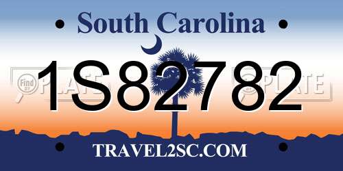 1S82782 South Carolina License Plate