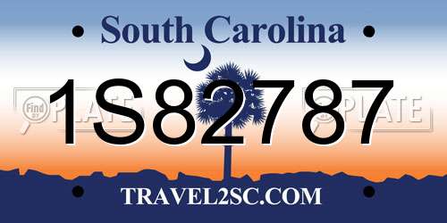 1S82787 South Carolina License Plate