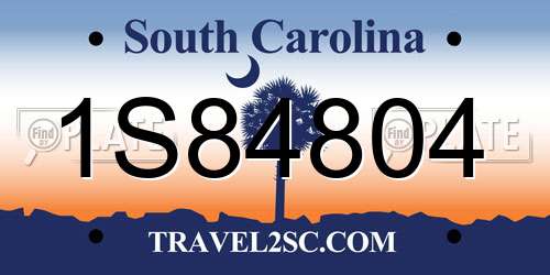 1S84804 South Carolina License Plate