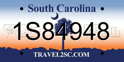 1S84948 South Carolina License Plate