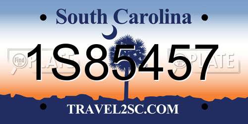 1S85457 South Carolina License Plate