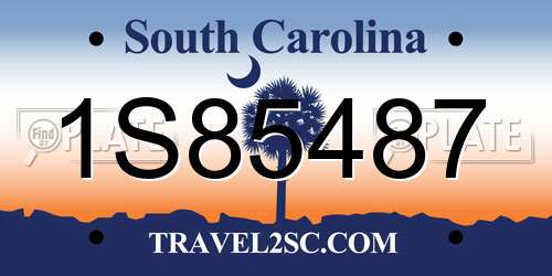 1S85487 South Carolina License Plate