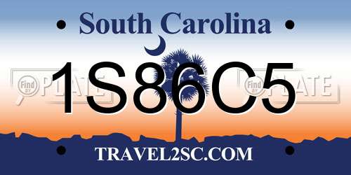 1S86C5 South Carolina License Plate