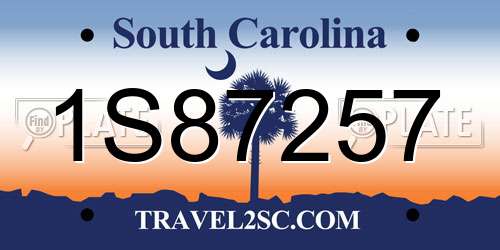 1S87257 South Carolina License Plate