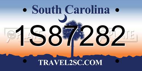 1S87282 South Carolina License Plate