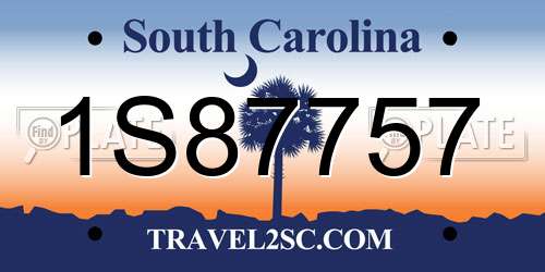 1S87757 South Carolina License Plate