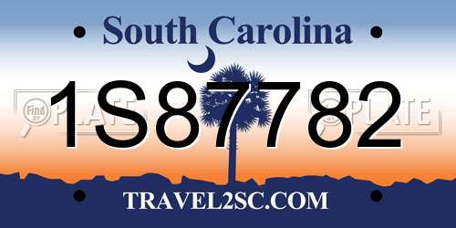1S87782 South Carolina License Plate
