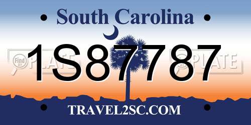 1S87787 South Carolina License Plate
