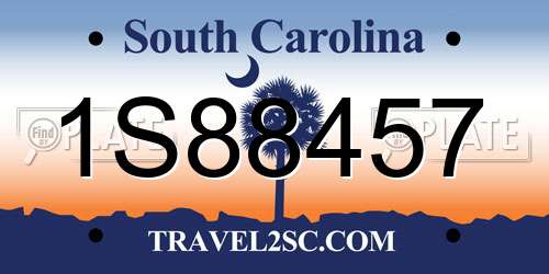 1S88457 South Carolina License Plate