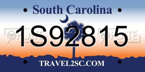 1S92815 South Carolina License Plate