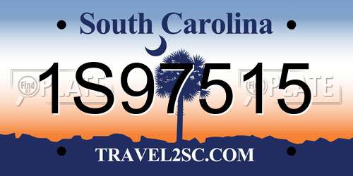 1S97515 South Carolina License Plate