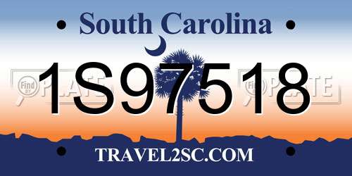 1S97518 South Carolina License Plate