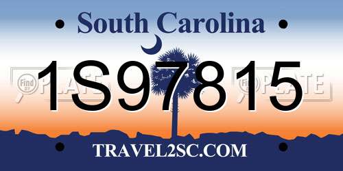 1S97815 South Carolina License Plate