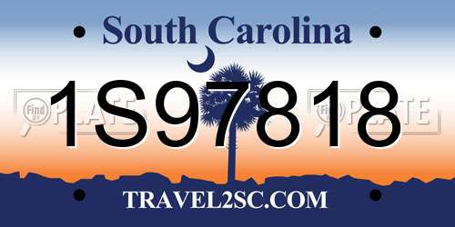 1S97818 South Carolina License Plate