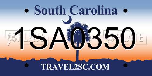 1SA0350 South Carolina License Plate