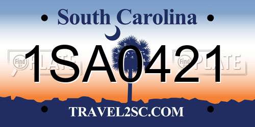 1SA0421 South Carolina License Plate