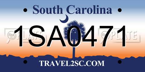 1SA0471 South Carolina License Plate