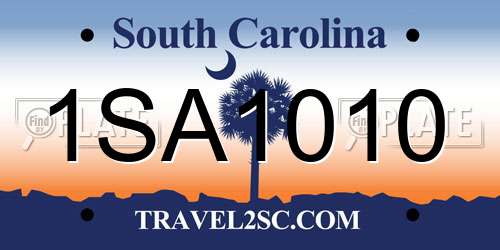 1SA1010 South Carolina License Plate