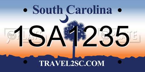 1SA1235 South Carolina License Plate