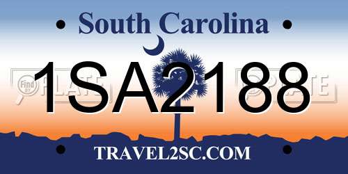 1SA2188 South Carolina License Plate