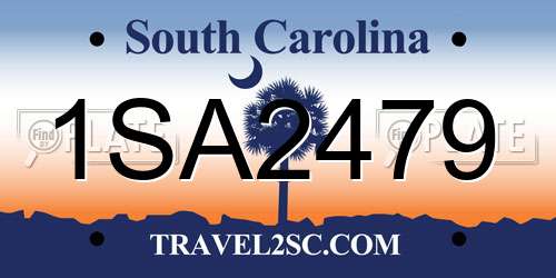 1SA2479 South Carolina License Plate