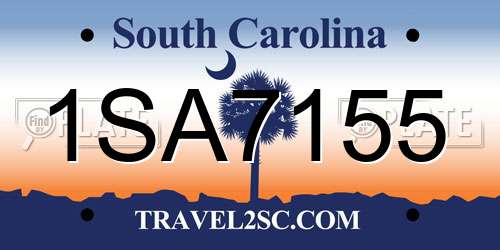1SA7155 South Carolina License Plate