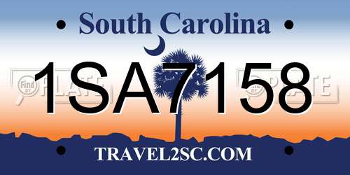 1SA7158 South Carolina License Plate