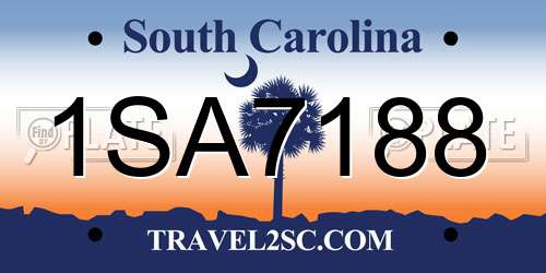 1SA7188 South Carolina License Plate