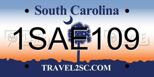 1SAE109 South Carolina License Plate