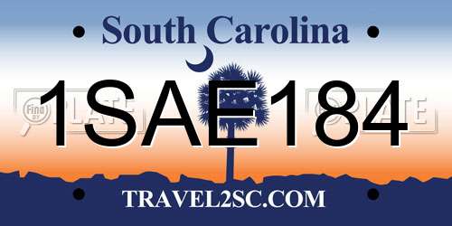 1SAE184 South Carolina License Plate
