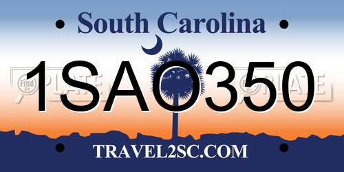 1SAO350 South Carolina License Plate