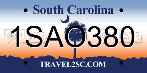 1SAO380 South Carolina License Plate