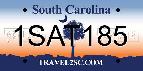 1SAT185 South Carolina License Plate