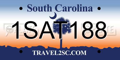1SAT188 South Carolina License Plate