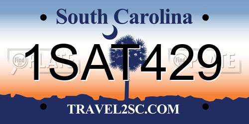 1SAT429 South Carolina License Plate