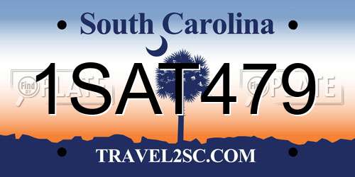 1SAT479 South Carolina License Plate