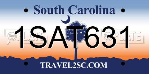 1SAT631 South Carolina License Plate