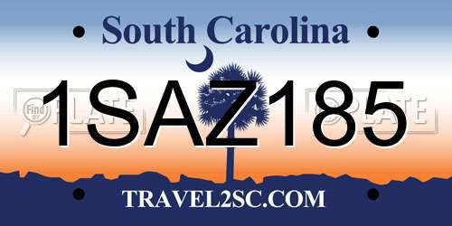 1SAZ185 South Carolina License Plate