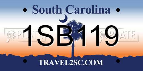 1SB119 South Carolina License Plate