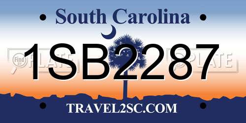 1SB2287 South Carolina License Plate