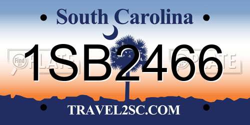 1SB2466 South Carolina License Plate