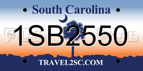 1SB2550 South Carolina License Plate