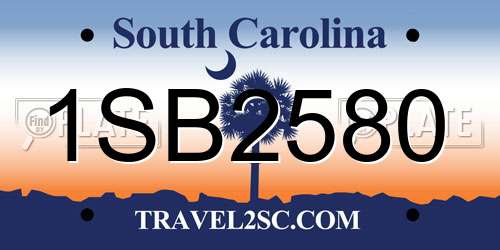 1SB2580 South Carolina License Plate