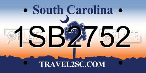 1SB2752 South Carolina License Plate