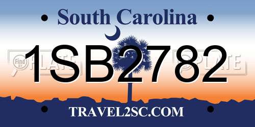 1SB2782 South Carolina License Plate