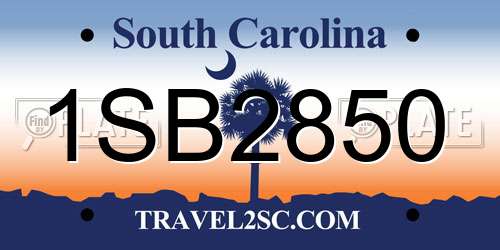 1SB2850 South Carolina License Plate