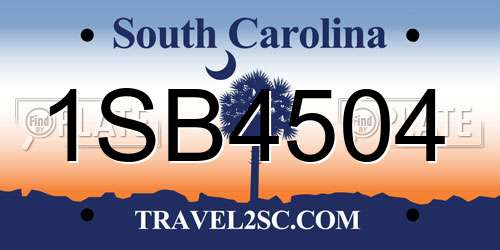 1SB4504 South Carolina License Plate