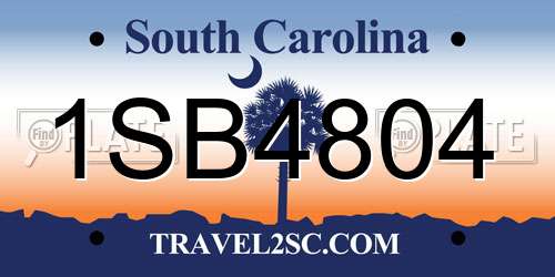1SB4804 South Carolina License Plate